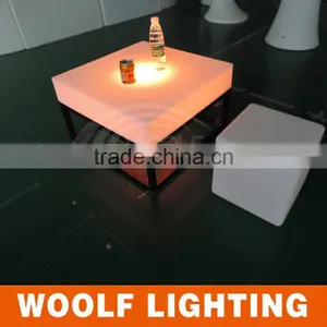 Super Modern Design Hotel Leisure Time LED Colourful Glorious Square Coffee Table Tea Table thumbnail-3