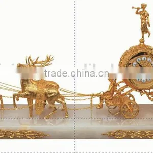 Antique Carved Ornate Bronze Rococo Style Table Clock, Elegant Marble Base Table Clock thumbnail-4