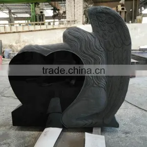 Angel With Heart Granite Tombstone Granite Monument thumbnail-2