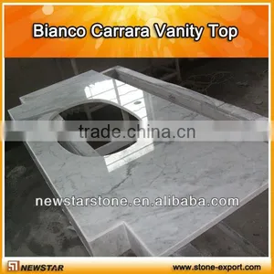 White Marble Bianco Carrara Vanity Top thumbnail-1