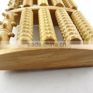 5 Rows Wooden Care Reflexology Relax Relief Stress Health Therapy Foot Roller Massager thumbnail-3