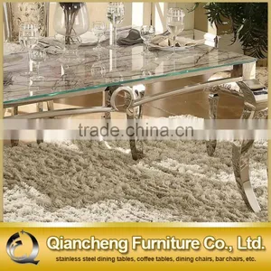 Luxury 6 Seaters Stainless Steel Dining Table Set thumbnail-1