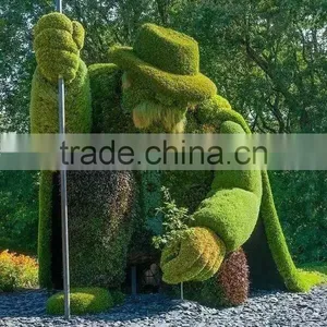 Fake Grass Animal High Color Fastness Meadow Green Artificial Grass Topiary thumbnail-3