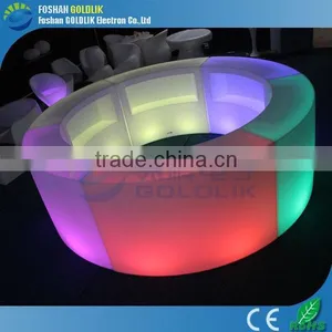 Computer Control Illuminated Bar Furniture Set LED Round Bar Counters Design thumbnail-6