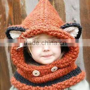 2015 New Design Fox Ear Winter Windproof Baby Hats And Scarf Set For Kids Boys Girls Shapka Caps thumbnail-1