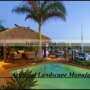 Eco-friendly Extrusion Plastic Synthetic Thatch Roof for Decoration,vocation Place Decoration thumbnail-1