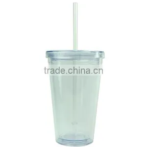 Various Color BPA Free 16oz Double Wall Plastic Tumbler thumbnail-1