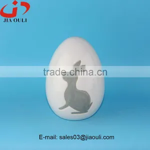 New Design Easter Decoratiosn With Rabbit Ceramic Egg thumbnail-2