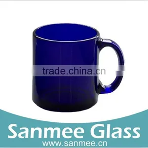 Machine Pressed ZB29 305ML Blue Colored Glass Mug thumbnail-1