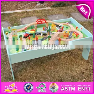 2017 New Design Funny Activity Toys Wooden Kids Train Table W04C071 thumbnail-5