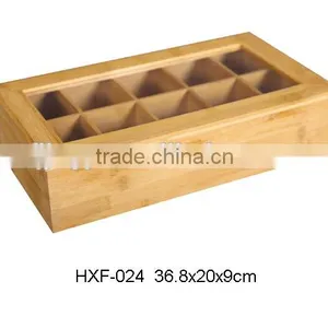 Bamboo Presentation Box Wood Tea Bag Storage Box thumbnail-1