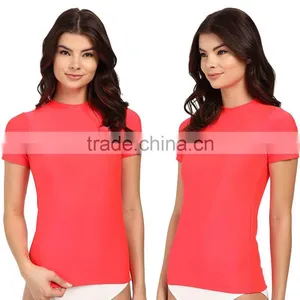 OEM Swimwear And Beachwear Core Loose Short Sleeve Rashguard UPF 50 Skinny High Neck Swimsuit Surf Swim Rash Guard Shirt Lady thumbnail-1