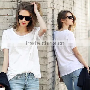Plain Color Short Sleeve Cool Lady t Shirt Fashion Hot Sale Women t Shirt thumbnail-1