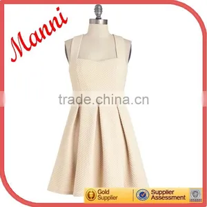 2015 Manni Latest Sexy Nude Women Pleated Cocktail Dress thumbnail-1