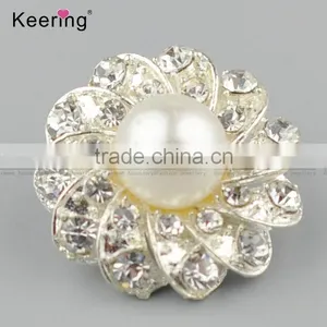 Fashionable Rhinestone Pearl Alloy Button for Decoration WBK-1479 thumbnail-1