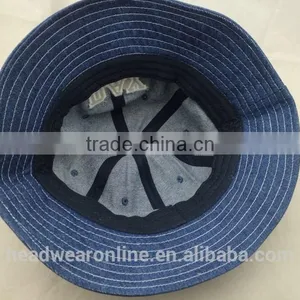 Customize New Design Denim 6 Panel Bucket Hat With 3D Embroidery thumbnail-6