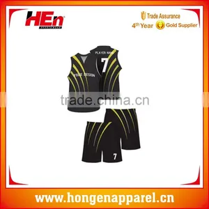 Hongen Apparel High Quality Cheap Sublimation Printing Your Own Design Custom Basketball Jersey thumbnail-1