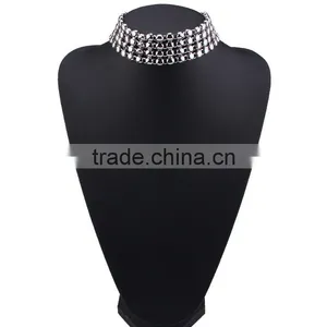 Big Brand Multi Layer Alloy Beads Choker Necklace for Women Clothes Accessories thumbnail-2