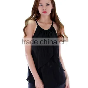 100 Cotton Gym Black Plain Strap Tank Top Camo Tank Top for Women thumbnail-1