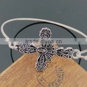 Hot Sale Silver/Gold Plated Wire Bangle Bracelet Copper Adjustable Wire Bangle Bracelet To Add Your Charms thumbnail-4