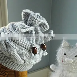 Wholesale Pure Colors Winter Knitting Beanies Baby Kids Bowknot Crochet Hats thumbnail-5