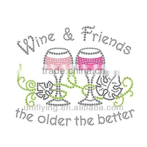 Wine Glass Motif for Heat Transfer Rhinestone thumbnail-1