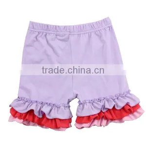 2017 Hot Sale Boutique Cotton Baby Clothes Girls Kids Solid Clolor Icing Shorts With Ruffle Shorts thumbnail-1