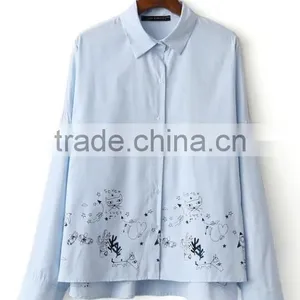 Runwaylover EY2387B Ladies 2017 Long Sleeve Label Printed Blouse thumbnail-3