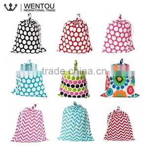 Newest Monogram Chevron Polka Dot Cotton Laundry Bag thumbnail-1