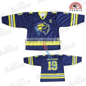 100%polyester Custom Sublimation Hockey Jerseys thumbnail-2
