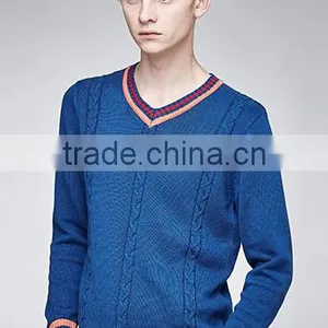 2017 Hot Lowest Price v Neck Sweater Pullover Knitting Models for Men thumbnail-3
