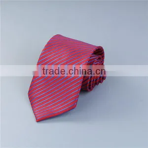 Polyester Necktie Red & Blue Stripe Wedding Tie thumbnail-3