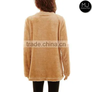 Wholesale Winter Girls Sweater Jacket Monogrammed Sherpa Fleece Quarter Zip Pullover Woman Clothing thumbnail-2