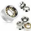 5mm, 6mm, 8mm 316l Surgical Rim CZ Stone Screw Tunnels Plugs / Flesh Tunnels Without Tags thumbnail-1