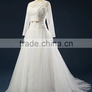 2017 Wedding Dress Mermaid Lace Ball Gowns 3/4 Sleeves Tull Net Wedding Gowns AS41601 thumbnail-2