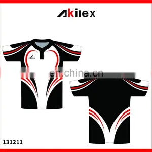 2016 Wholesale Customized Dryfit Logo Rugby Jersey thumbnail-6