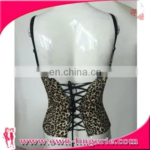 Hot Selling Leopard Print Lingerie Sexy Shoulder Straps Corset for Woman thumbnail-2