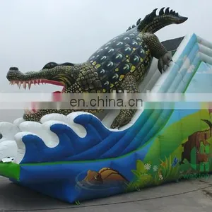 Jurassic Park Strong PVC Inflatable Dinosaur Long Water Slide Giant Inflatable Kids Slide Track thumbnail-2