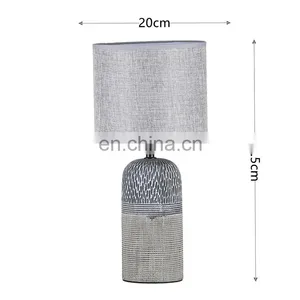 Hot Sale Fancy Ceramic Desk Lamp Antique Design Grey Lighting Table Lamp for Home Bedside thumbnail-6