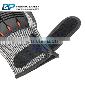 High Quality Anti Cut Level 5 Heavy Duty Nitrile Sandy Coated TPR Vibration Resistant / Anti Impact Gloves thumbnail-3