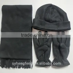 2016 New Polar Fleece Three-piece Including Hat Scarf and Gloves thumbnail-4
