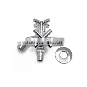 2 Way Basin Trough Sink Two Bibcock Tap Small Faucet for Washing Machine thumbnail-2