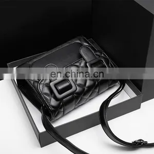Fashion Korean Style Pu Leather Rhomb Oblique Crossbody Handbag Large Capacity Shoulder Bag Ladies thumbnail-5