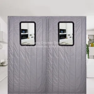 Customized Size Warm Insulated Windproof Keep Warm With Doors Magnetic Fabric Screen Cotton Door Curtain thumbnail-5