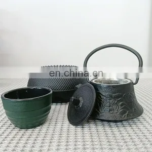 Mini Chinese Enamel Japanese Tea Kettle Pot Set With Infuser thumbnail-4