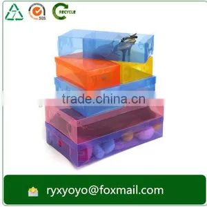 Colored Clear Folding pp Plastic Storage Shoe Box thumbnail-1