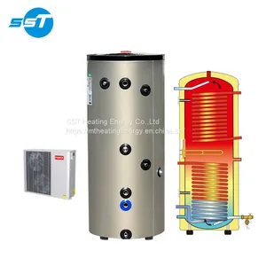 200L House Hotel Villas School Heat Pump Air To Water 12kw Electric Thermostatic Instantaneous Domestic Hot Water Storage Tank thumbnail-3