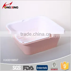 BPA Free Container Kitchen Plastic Colander With Tray thumbnail-1