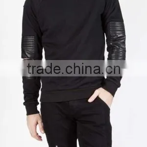 Black Color Sweatshirt/Black Color Sweatshirt With Patch/different Variety of Sweatshirts thumbnail-1