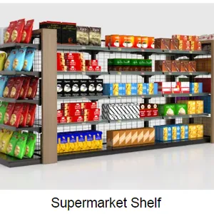 Retail Store Usage Display Rack Shelves Shelving Light Duty Supermarket Shelf Double-Sided Storage Shelves thumbnail-2